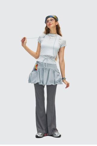 [Monterest] Reflective Print Bubble Sports Skirt