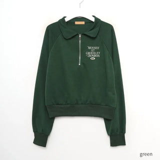 Collared embroidered sweatshirt