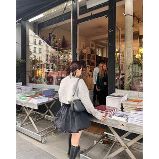 Ribbon Shirring Mini Skirt