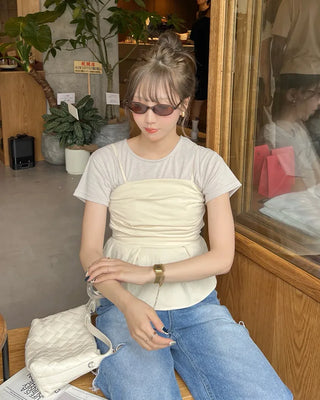 Drape bustier blouse