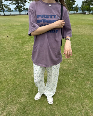 Flower Summer Waffle Easy Pants