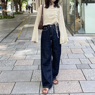 String Shirring Cropped Knit