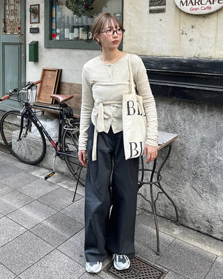 Basic pintuck cotton pants