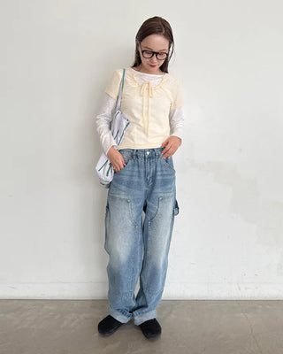 See-through short-sleeved T-shirt