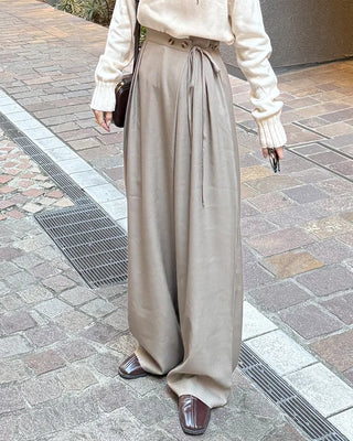 Wrap-around two-button slacks