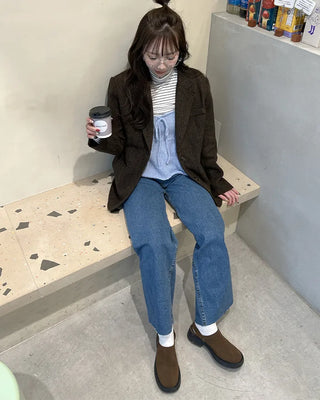Patch pocket denim pants