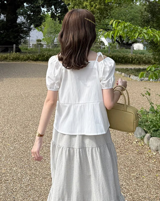 2-way ribbon strap blouse
