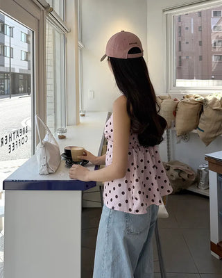 Dot lace point camisole