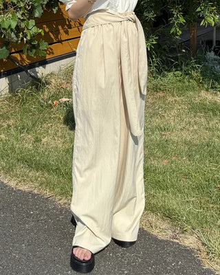 Scarf-layered pants
