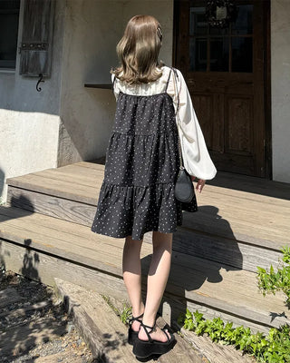 Polka Dot Can-Can String Mini Camisole Dress