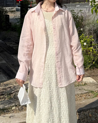 Pastel-colored sheer shirt