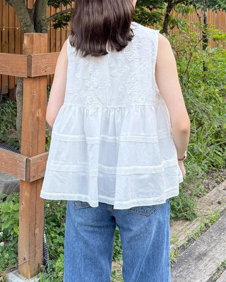 Flower Tiered Sleeveless Dress