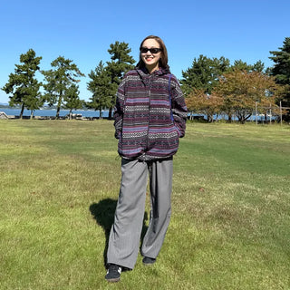 (Unisex) Ethnic Pattern Fleece Hoodie