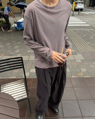 Oil-washed splatter wide tennis pants