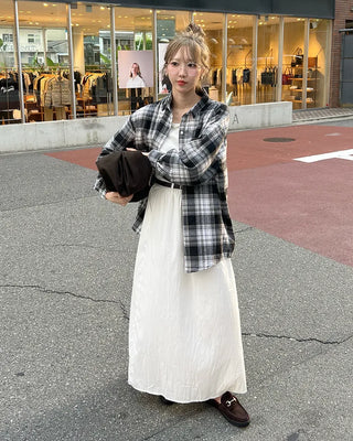 Loose-fit check shirt