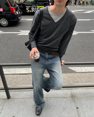 Slim bootcut denim pants