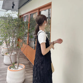 Wrinkle Camisole Long Dress