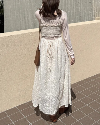 Lace strap detail camisole long dress