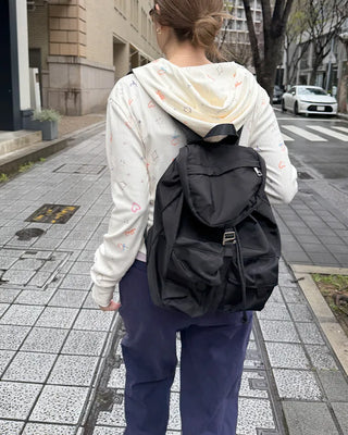 Square pocket nylon backpack