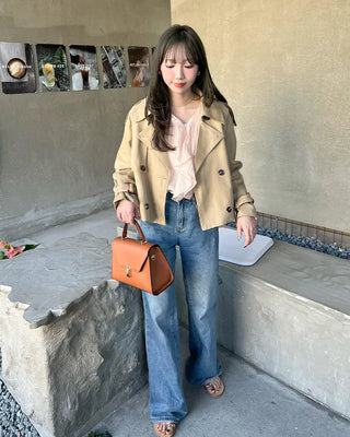 Belted Short Trench Coat