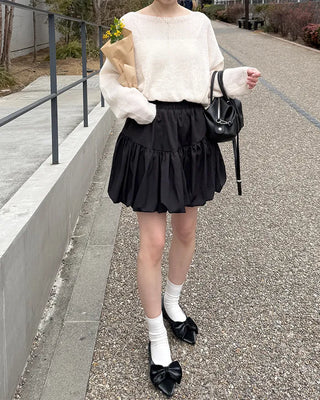 Boat neck loose fit knit