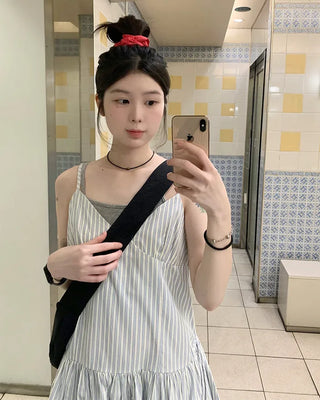 Shirred Mini Volume Camisole Dress