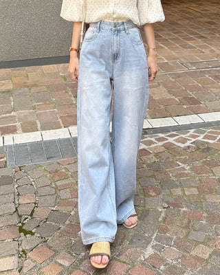 Wide-fit denim pants