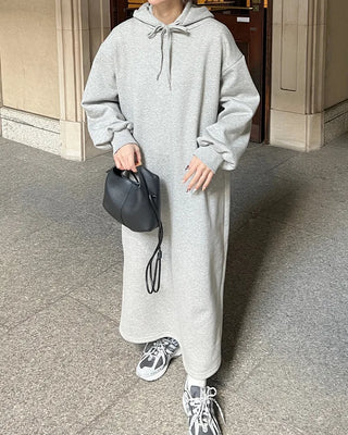 Brushed Hooded Long Dress