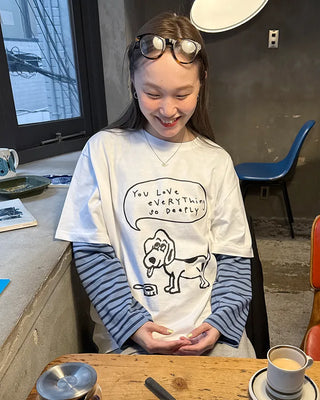 Dog lettering T-shirt