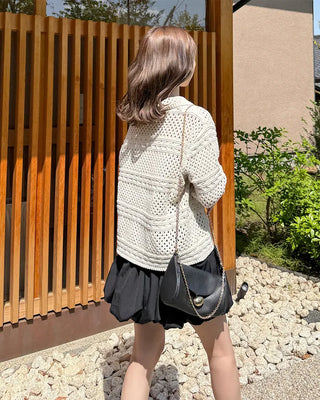 Crochet Point Knit Cardigan