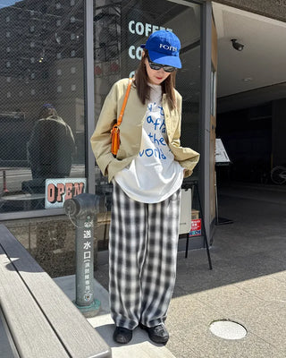 Checked Banding Pants
