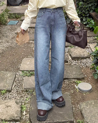 Striped detail denim pants