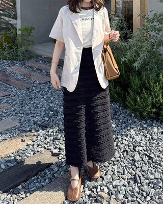 Linen Overfit Short-Sleeve Jacket