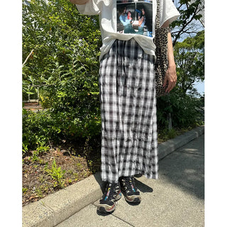 Checked Easy Long Skirt