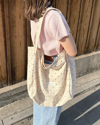 Dot Square Canvas Shoulder Bag