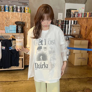Back button sheer shirt