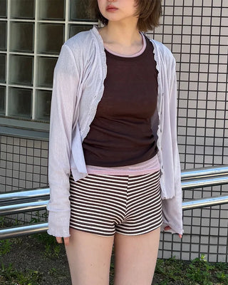 See-through short-sleeve T-shirt