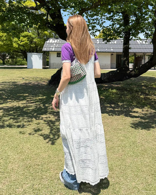 Camisole button lace maxi dress