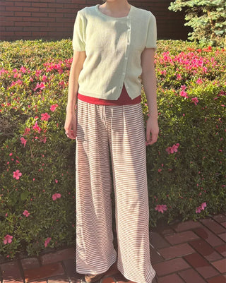 Asymmetrical Button Short Sleeve Knit