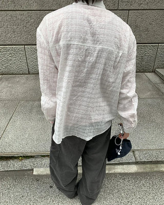 Checkered long-sleeved summer shirt