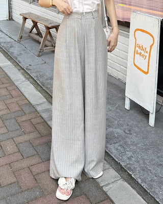 Striped wide slacks