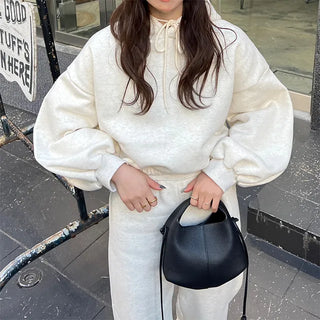 Brushed String Sweatshirt and Pants Set