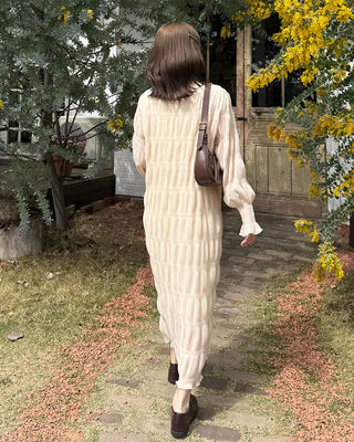 Chiffon pleated long dress