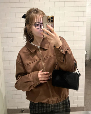 Suede mini handbag