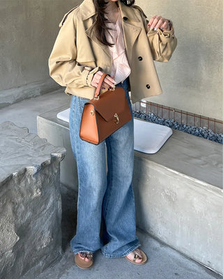 Ruffled V-neck blouse
