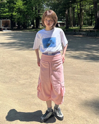 Wide-waist pocket Bermuda shorts