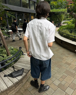 Basic Linen Two-Pocket Short-Sleeve Shirt