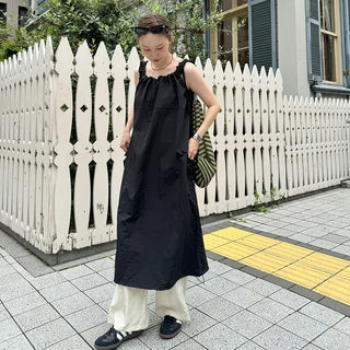 Bag set shirred nylon dress