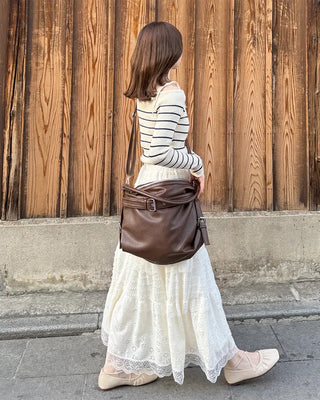 Belt Point Square Shoulder Bag