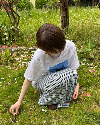 Multi-striped long skirt